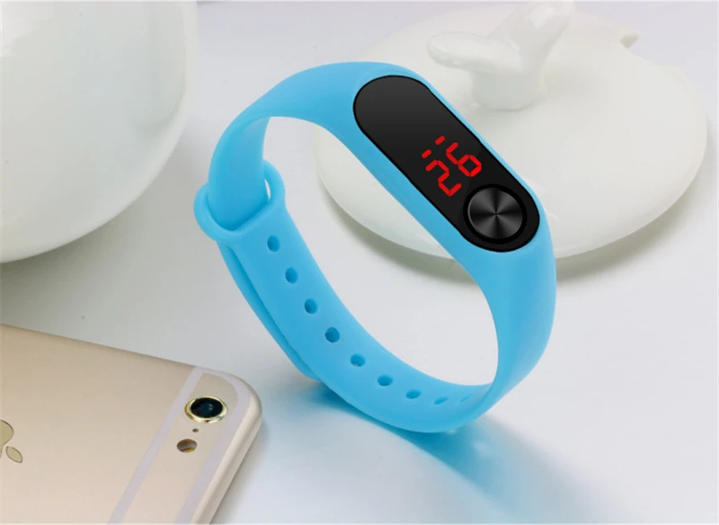 Часы-браслет светодиодные детские наручные часы силиконовый ремешок электронный цифровой будильник военные спортивные детские Дата Подарок на день рождения