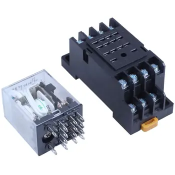 

DC 24V Coil Volt 4PDT 14 Pin Terminal Electronetic Relay HH54P