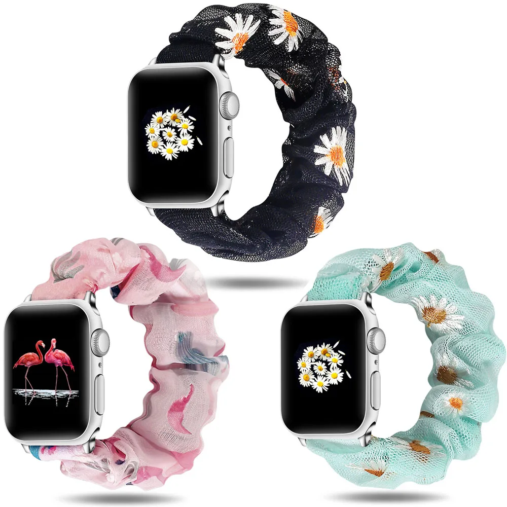 Резинка для волос эластичные ремешки часов наручных Apple Watch версии 5 4 3 2 38 мм 40 42 44