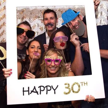 

1Pc Paper Photo Frame Photobooth Props 1st 18th 21st 30th 60th Birthday Party Decor Adult Photo Prop Birthday Party Supplies