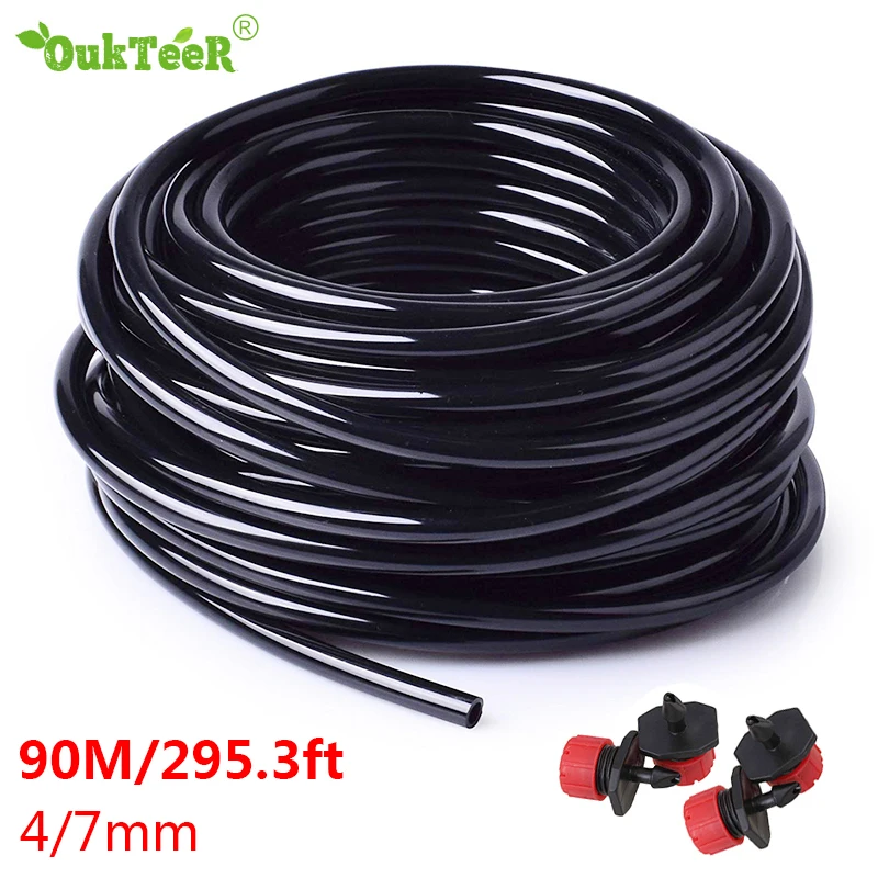 

10m-90m Watering Hose 4/7mm Plants Drip Pipe PVC Hose Irrigation System Watering Systems for Greenhouses Irrigating