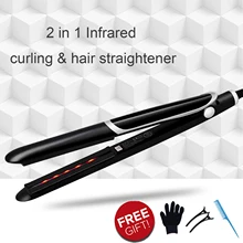 Profissional alisador de cabelo curler ferro liso ferro íon negativo infravermelho cabelo straighting curling ferro ondulação cuidados com o cabelo