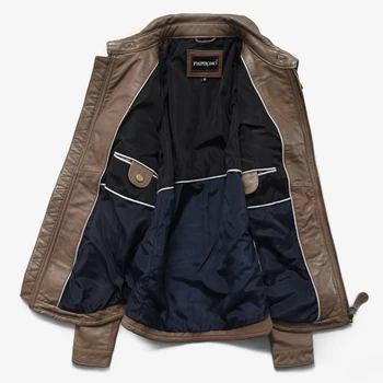 

Men's Genuine Leather Autumn Leather Jacket Sheepskin Coat for Men Motorcycle Short Korean Jackets Male 180001 KJ852