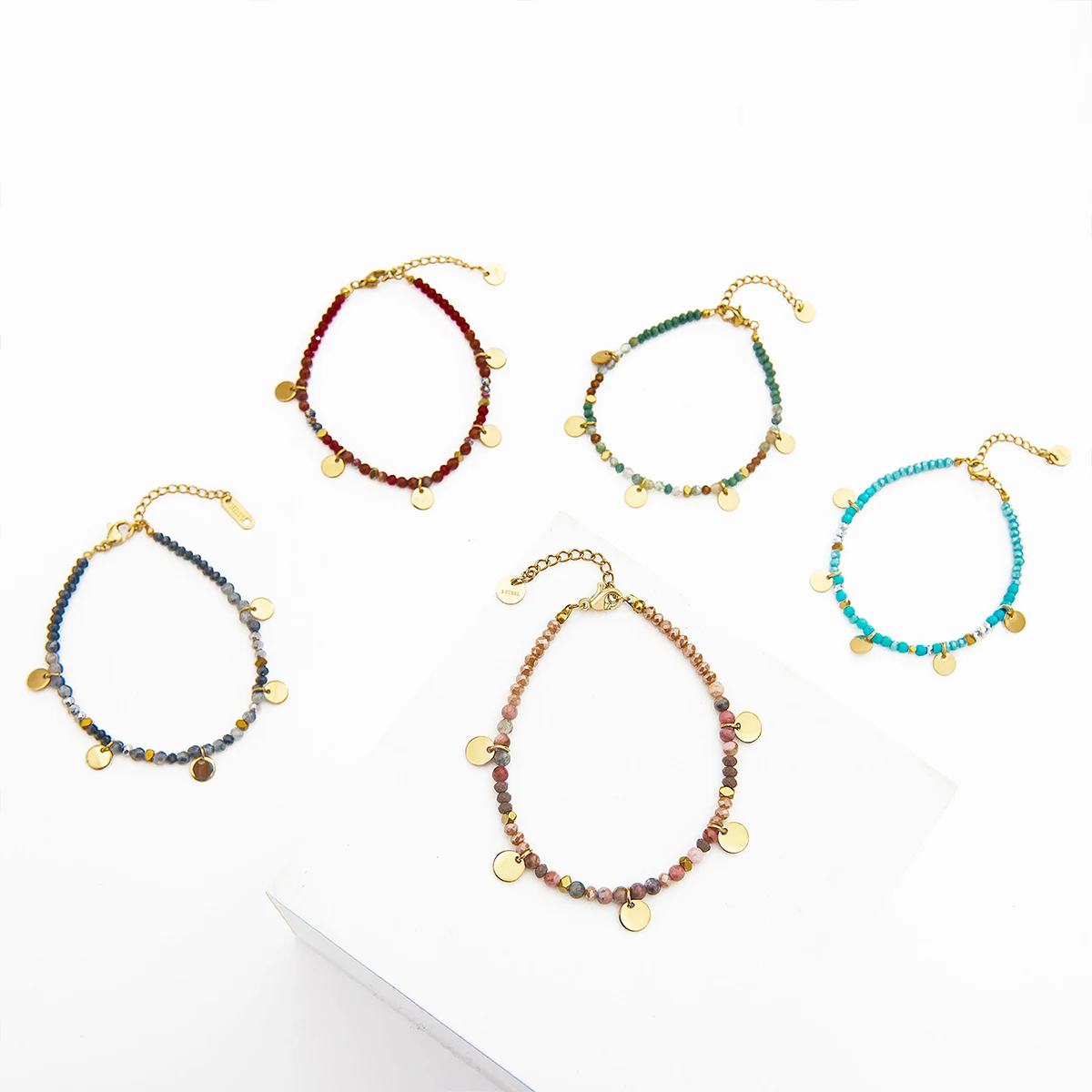 Wild&Free Fashion Stainless Steel Beaded Bracelet Five Colors Round Bracelet for Women Natural Stone Bracelets Bohemian Jewelry - Image 3