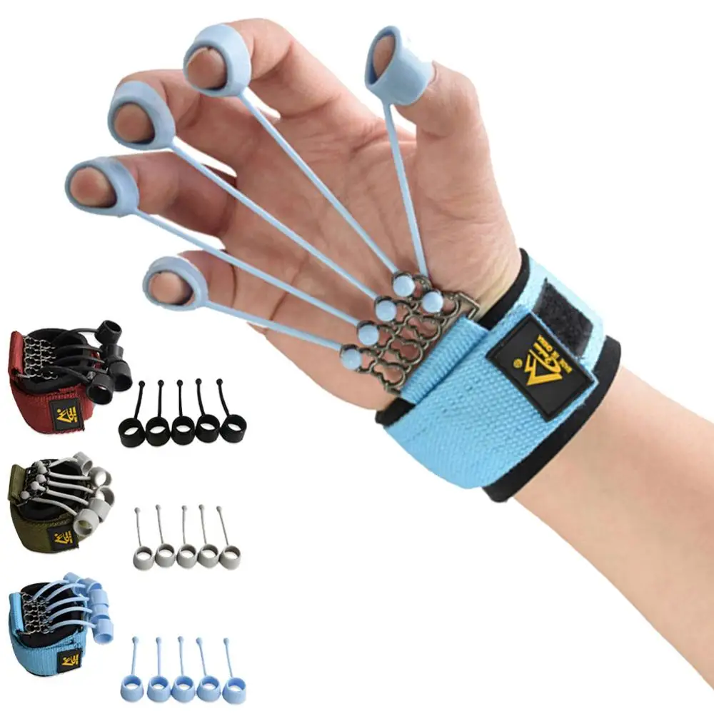 Set of 3 Finger Stretcher Strengthener Hand Exercise Resistance Bands Training 