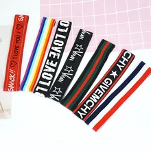 Детская спортивная лента для волос с модными буквами, эластичная лента для волос для занятий йогой и бега, впитывающие пот аксессуары для волос