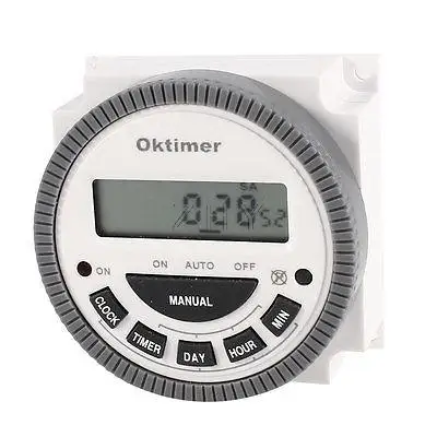 

Digital LCD Power Weekly Programmable Timer Time Switch Relay White Gray