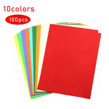 

100pcs 10-Colors Cardboard A4 Paper Thick DIY Kids School Arts Craft Handwork