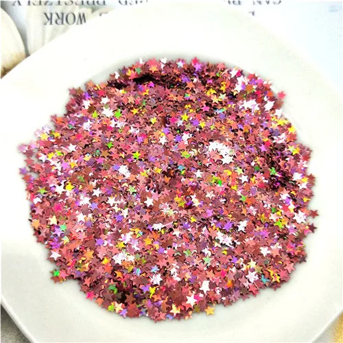 Laser dark pink 10g Ультра-тонкая 3 мм Звезда блестки Лазерная блестка 3D блестка для ногтей блестка Eo-Friendly PET свободные блестки для украшения для ногтей 10 г - Цвет: Laser dark pink 10g