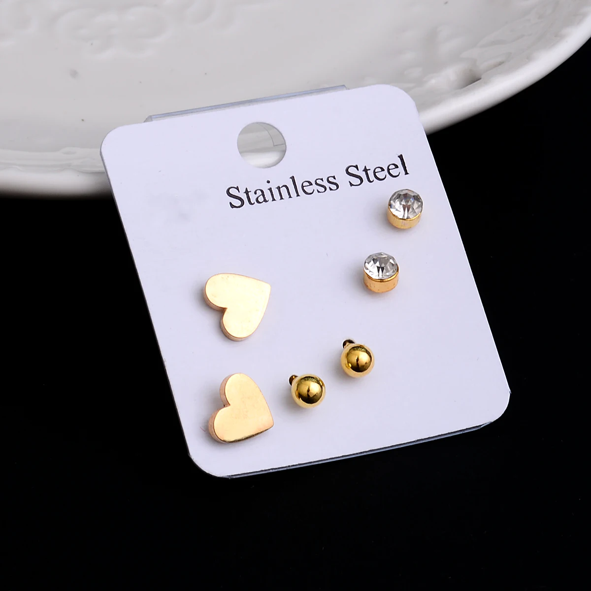 Damen Ohrringe Blatt Stud Earrings Gold Silber DE 