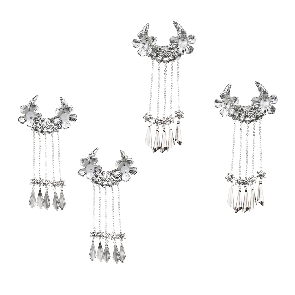 4Pcs Retro Flower Hair Clip Chinese Ancient Costume Cosplay Hair Accessories