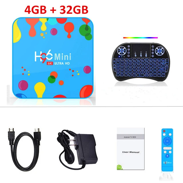 4G 32G Backlit Key DMYCO 4 Гб 128 ГБ H96 Мини Android 9,0 ТВ приставка Allwinner H6 четырехъядерный 6K H.265 Wifi Bluetooth HD Youtube телеприставка 4 ГБ 32 ГБ коробка - Цвет: 4G 32G Backlit Key