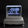 3D Laser Engraved Cube K9 Crystal Tiger Image Sculpture White DIY Souvenir Crafts 4