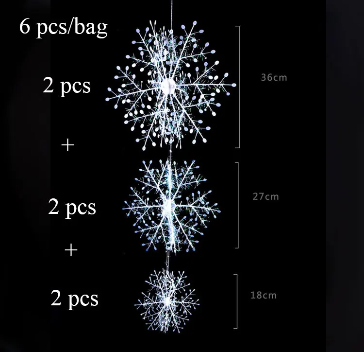 Snowflakes string Счастливого Рождества Снежинка Рождество снег Снежинки струна подвесная Елочная игрушка украшение Рождественские вечерние принадлежности - Цвет: Snowflakes string
