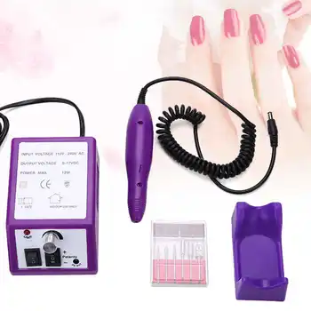 

Professional Electric Nail Machine File Manicure Pedicure Sanding Drill Kit Purple Nail Art Grinding Polisher With Drill Bits