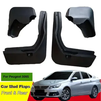 

For Peugeot 308 2016-2018 Year Car Mud Flaps Splash Guard Mudguard Mudflaps 4pcs ABS Front & Rear Fender Protector