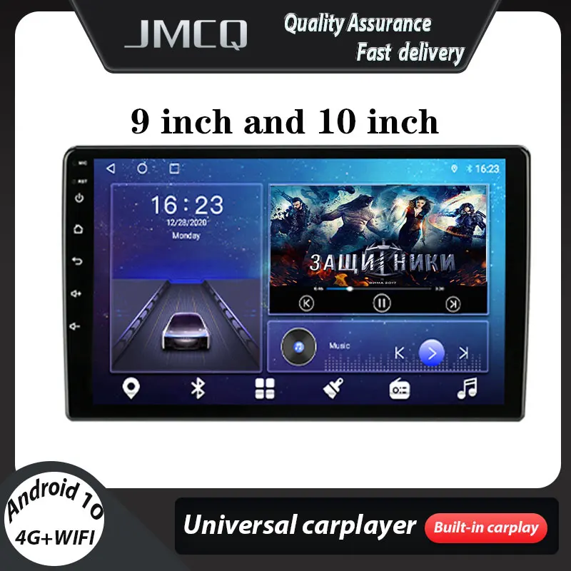 Jmcq android 9.0 universal rádio do carro multimídia player de vídeo 2din 4g jogador dsp gps navigaion 9/10.1