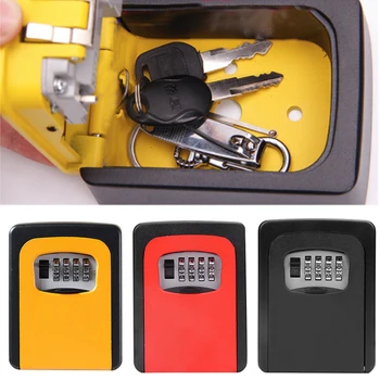 

6 Colors Key Lock Box Wall Mounted Aluminum Alloy Key Safe Box Weatherproof 4 Digit Combination Keys Storage Lock Boxes