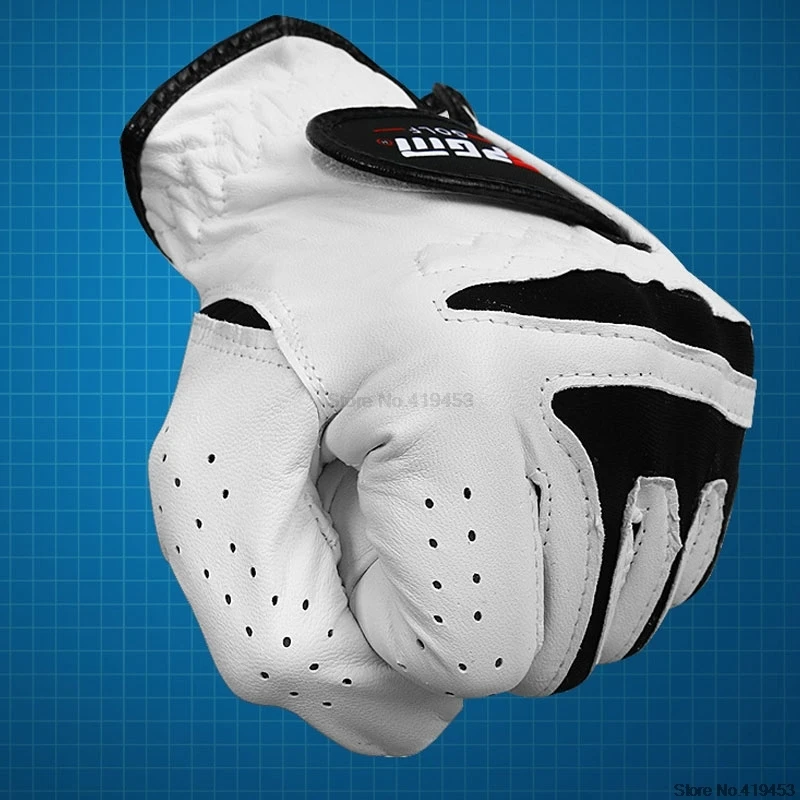 PGM мужские перчатки для гольфа из чистой овечьей кожи, мягкие Нескользящие дышащие спортивные перчатки для левой и правой руки, противоскользящие перчатки D0013