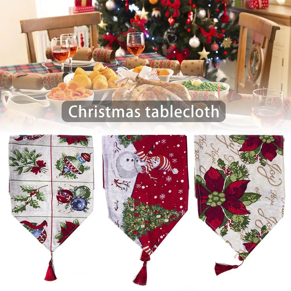 

2020 Christmas Tablecloth Decoration Plaid Checkered Table Runner Cotton Tablerunner Elegant Decor For New Year Party Dinner
