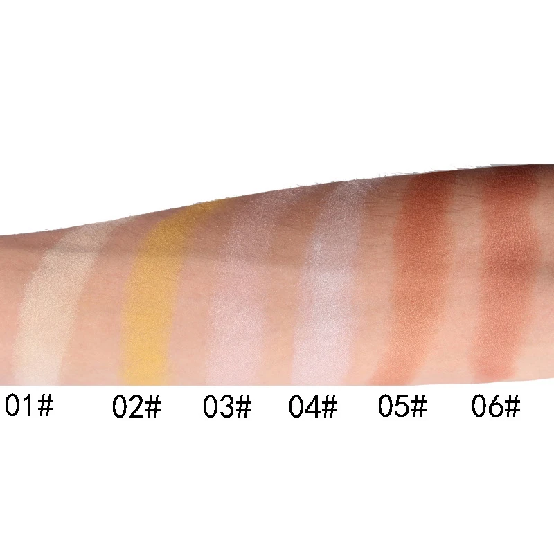 1 шт. 6 цветов Высокая сияющая пудра хайлайтер Бронзовый контур розовый белый праймер макияж палитра принадлежности для макияжа