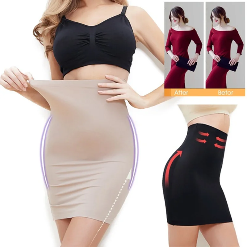 High Waist Tummy Control Slips Woman Seamless Slimming Half Slip Underwear  Shapewear Body Shaper Underdress Shapers