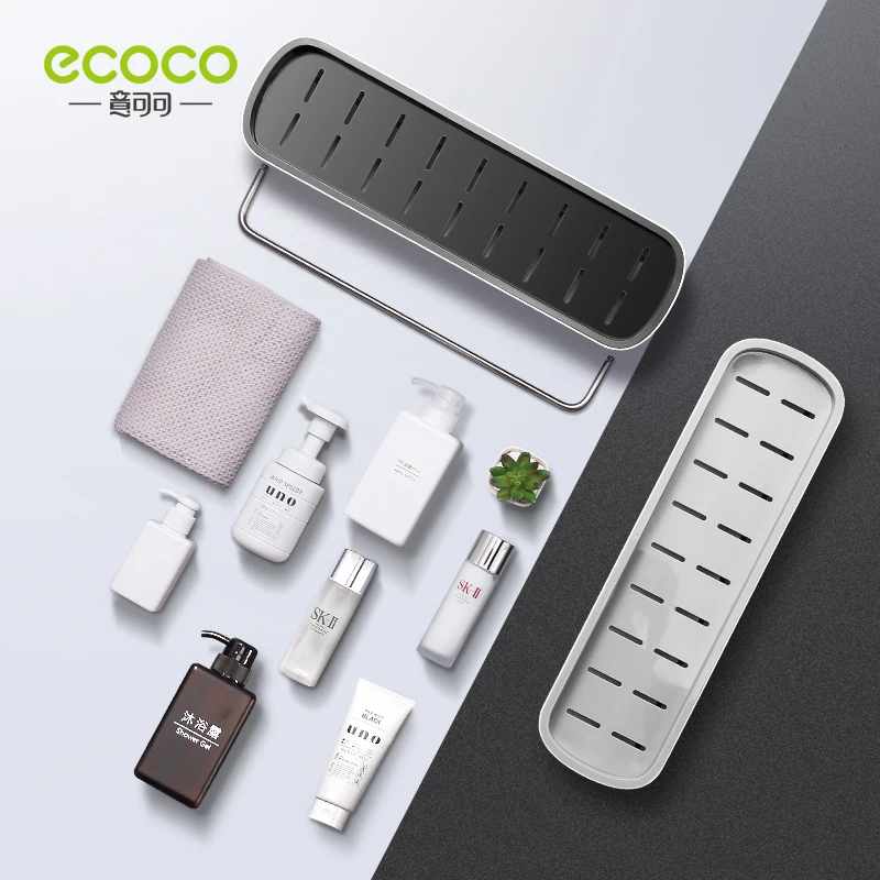 ECOCO Bathroom Shelf Storage Rack Holder Wall Mounted Shampoo Spices Shower Organizer Bathroom Accessories with Towel Bar storage rack bathroom shelf bathroom shelf rack bathroom storage rack wall shelf organizer wall shelf