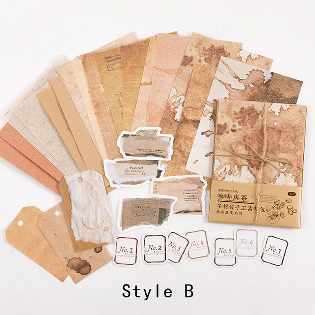 Mr.paper 30 Pcs/bag 4 Designs Vintage Style Paper Tip Temperature Series Creative Stationery Hand Account DIY Material Package B