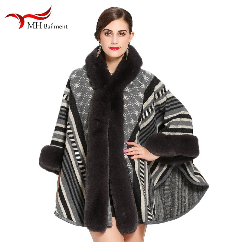 

2019 Autumn Winter New Faux Fur Women's Mid-length Top Imitation Rex Rabbit Fur Straw Shawl Ladies Hood Blouse Ladies Pashmina