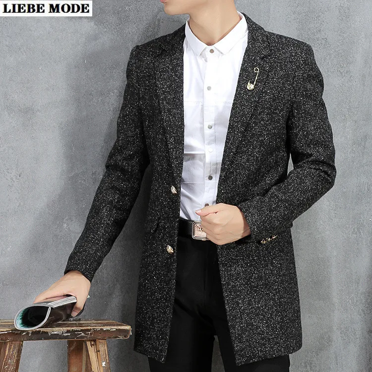 Manner Business Casual Lange Anzug Blazer Jacke Mannlichen 2021 Fruhling Herbst Schwarz Grau Khaki Trenchcoat Fur Manner Graben Homme Blazer Jacket For Men Blazer Jacketbusiness Blazer Aliexpress