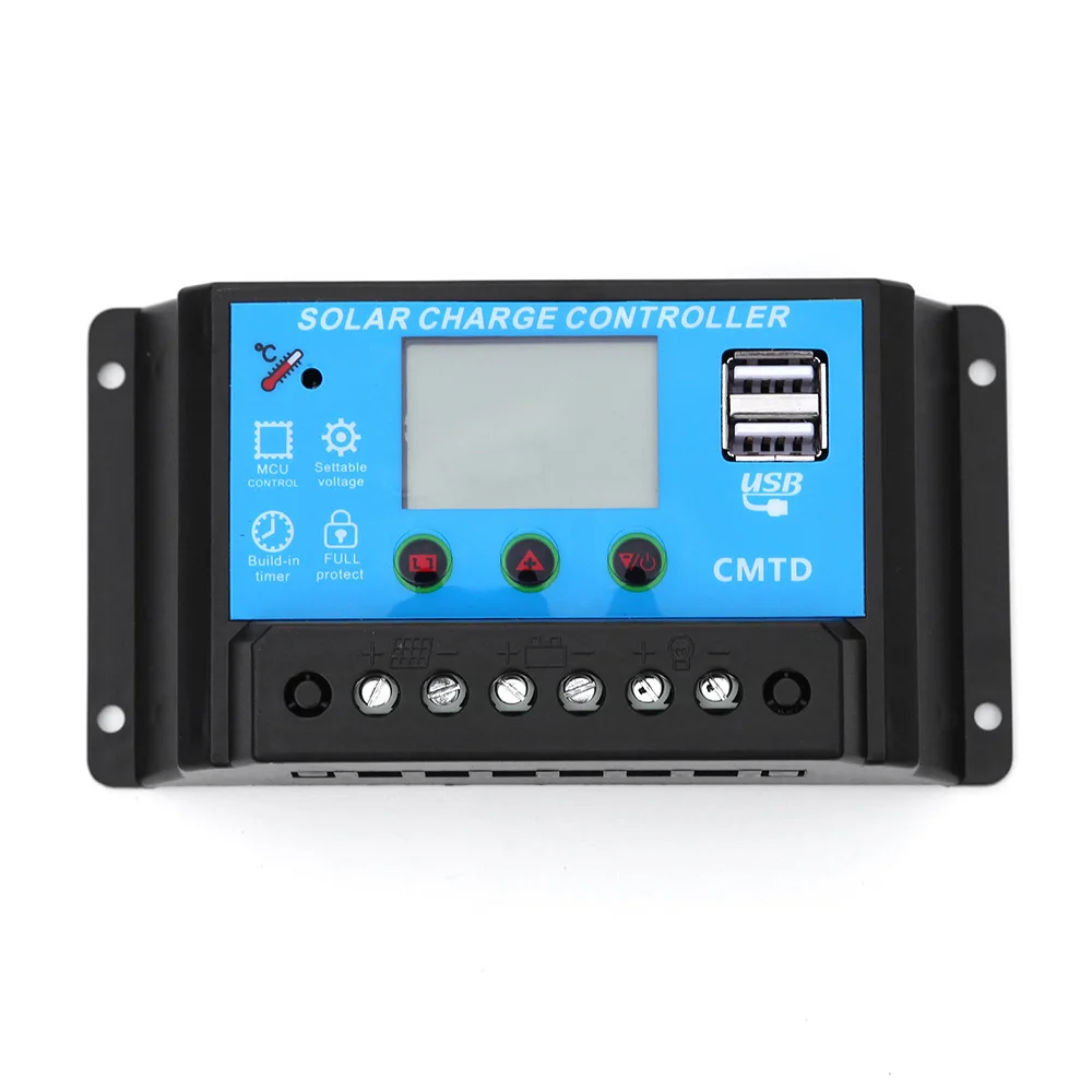 

20A 10A 12V 24V Auto Solar Panel Battery Charge Controller PWM LCD Display Solar Collector Regulator with Dual 5V USB Output