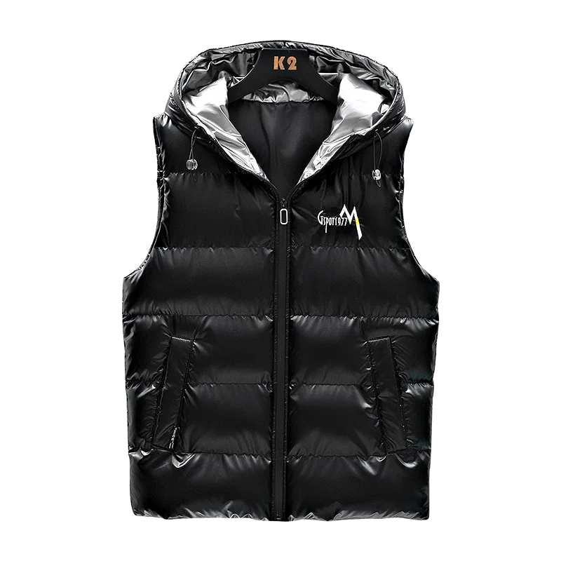 Winter new vest coat thickened tide brand all-match top hooded bright down cotton lovers vest men fashion casual jackets
