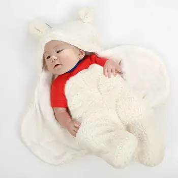 

Drop Ship Newborn Baby Blanket Swaddle Wrap Winter Cotton Plush Hooded Sleeping Bag 0-12M