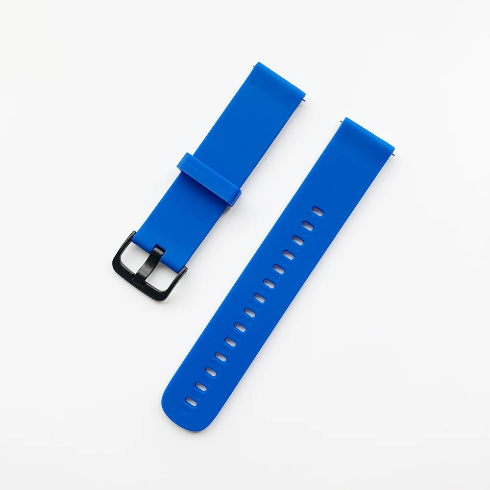 Синий 20 мм силиконовый ремешок для Amazfit GTS сменный ремешок для Xiaomi Huami Amazfit браслет для Huami Amazfit Bip Bit ремешок на запястье - Цвет: Синий