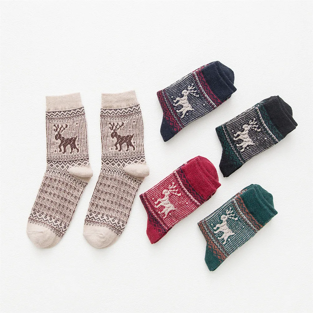 5 Paare/los Neue frauen Wolle Socken Multi-farbe Mode Herbst Winter Wolle Socken Warme dicke damen Lange socken – Detail 5