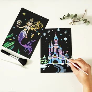 

Kids Crafts Toy Decorative Painting Scratch Art Scraping Painting Drawing Paper Home Decoration Children Birthday Gifts