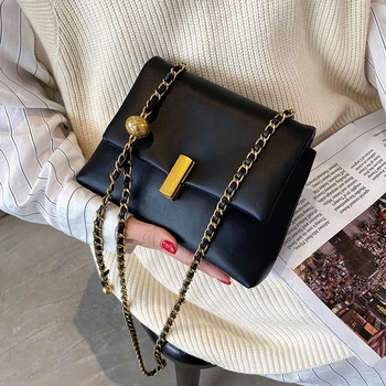 

Simple Chain Designer Scrub PU Leather Crossbody Bags For Women 2020 Women's Trend Handbags Branded Small Luxury Cross Body Bag