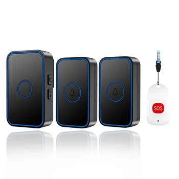 

CACAZI Wireless Pager Doorbell Old Man Emergency Alarm Chime Waterproof Smart Home Door Call Bell 80m Range US EU UK Plug