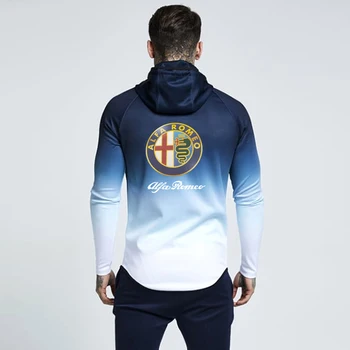 

Spring Autumn Zipper Jacket Hoodies alfa romeo car Print Gradient clothes Fleece Long Sleeve Hoodie Men women Sweatshirt hoody