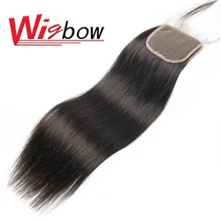 4*4 Lace Closure Brazilian Human Hair Closure With Pre Plucked Straight Closure Swiss Lace Baby Hair Three Part Lace HTonicca