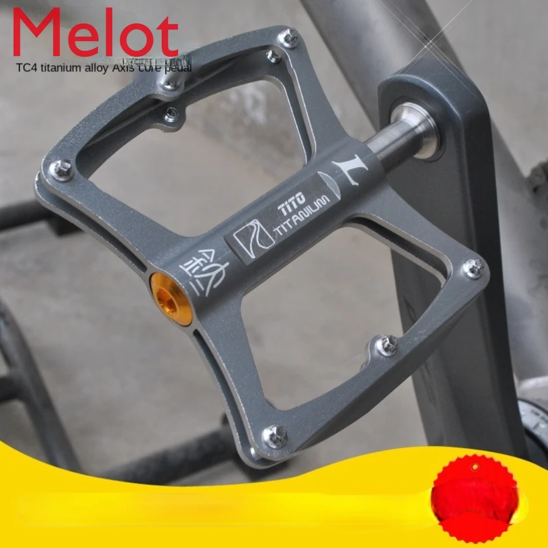 

Ultra-Light Titanium Alloy Pedal Road Mountain Bicycle Pedal Super Moisturizing Titanium Shaft Pedal Outdoor Convenient Family