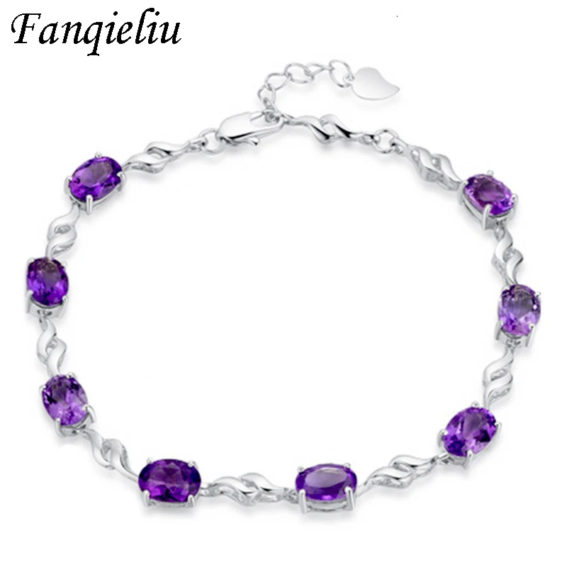 

Fanqieliu Beads Crystal Charm Bracelets 925 Sterling Silver Bangles For Women Extend Chain Bracelet Woman FQL20355