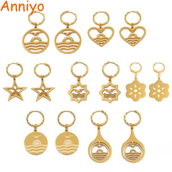 

Anniyo Kiribati Earrings for Women Girls Gold Color and Stainless Steel Kiribati Earring Island Style Jewelry Gifts #068121