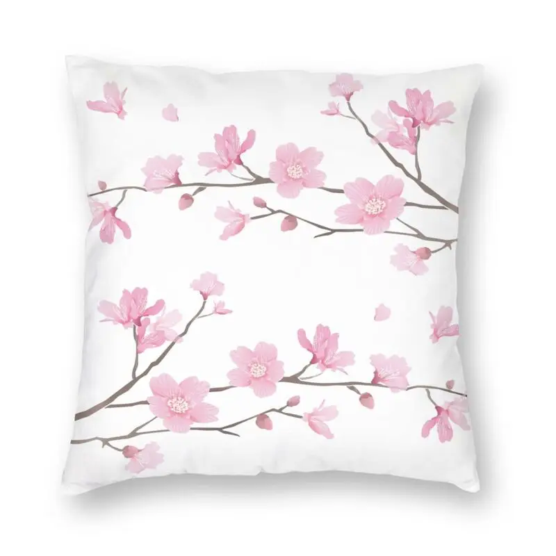 

Japanese Sakura Cherry Blossom Pillow Case Sofa Floral Pattern Luxury Cushion Cover Car Pillowcase