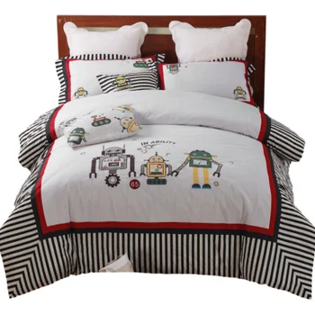 

Cartoon anime robot bedding boy four-piece cotton cotton
