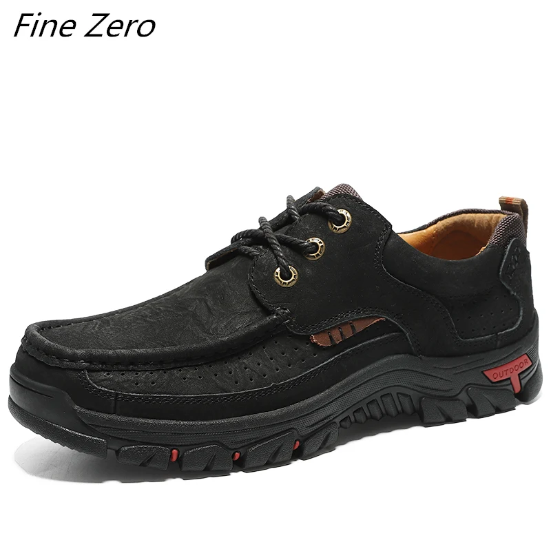 Осенне-зимние уличные ботинки мужская обувь мужские повседневные Нескользящие ботинки на резиновой подошве для взрослых Мужская рабочая обувь, обувь кроссовки - Цвет: Black 01