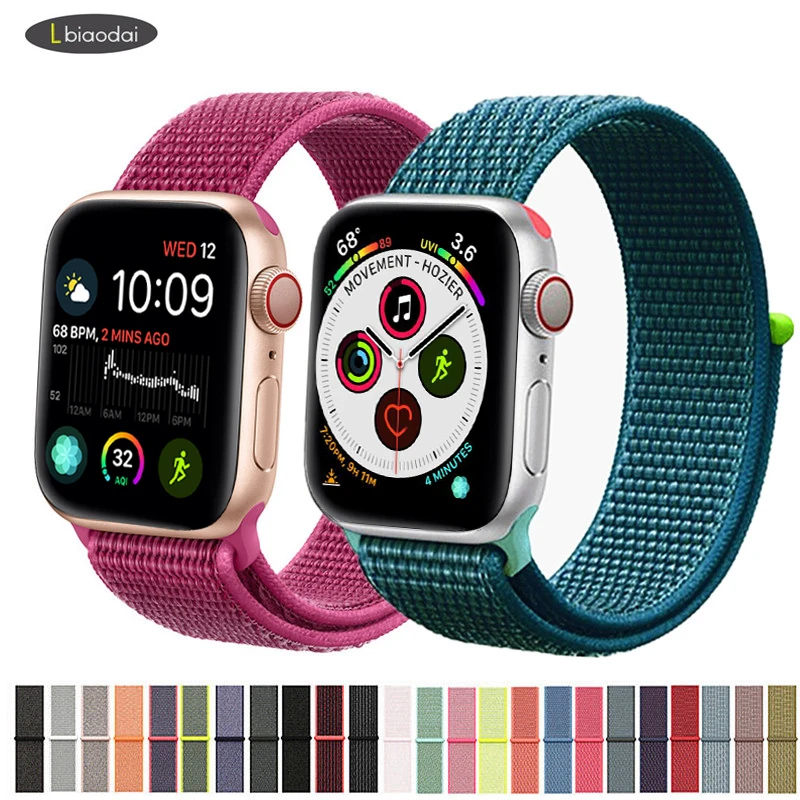 Nylon strap For Apple font b Watch b font band 42mm 38mm iWatch 4 band 44mm
