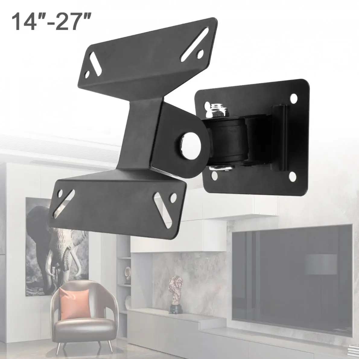 

Universal Adjustable 0.28KG TV Wall Mount Bracket Support 180 Degrees Rotation for 14 ~ 24 Inch LCD LED Flat Panel TV New