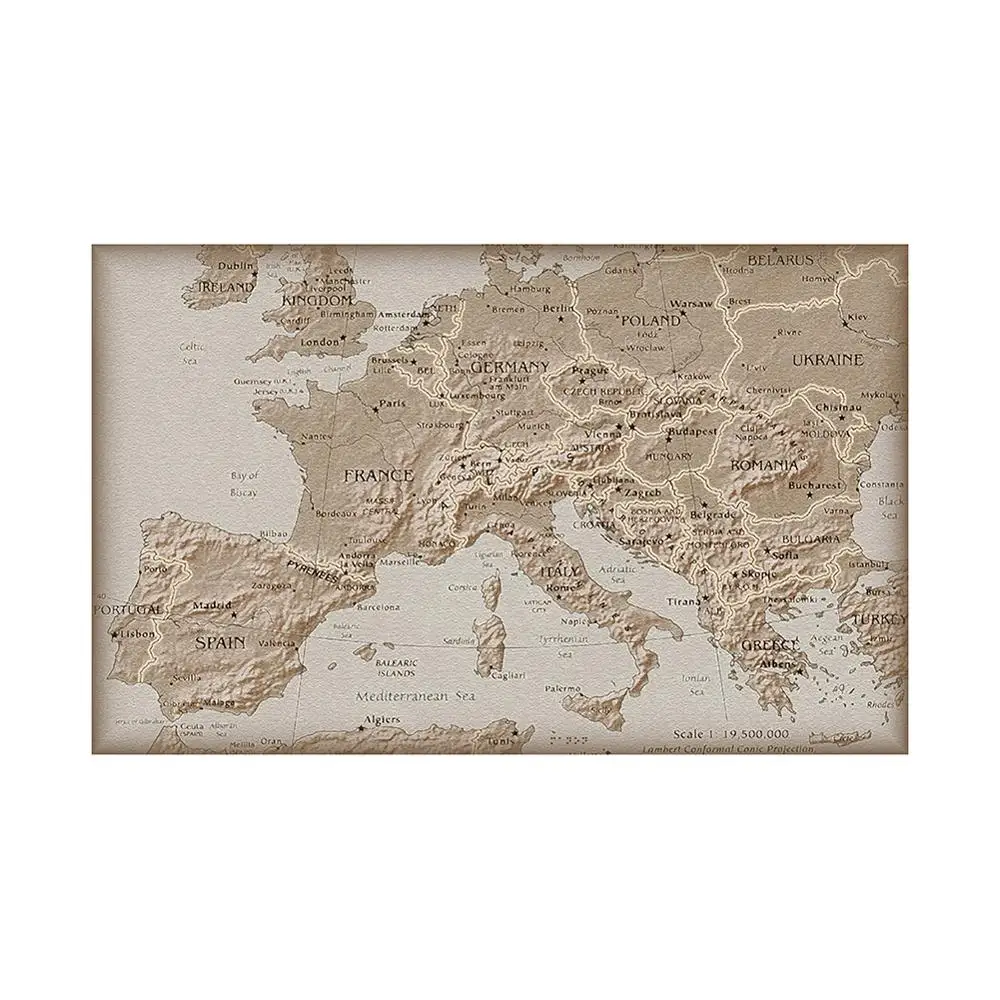 

150x225cm Simple Europe Non-woven Map School Student Map For Education And Beginner