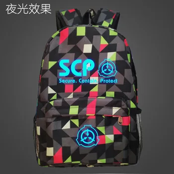 

New SCP backpacks Special Containment Procedures Foundation luminous backpack women men teenagers shoolbag rucksack laptop Bags